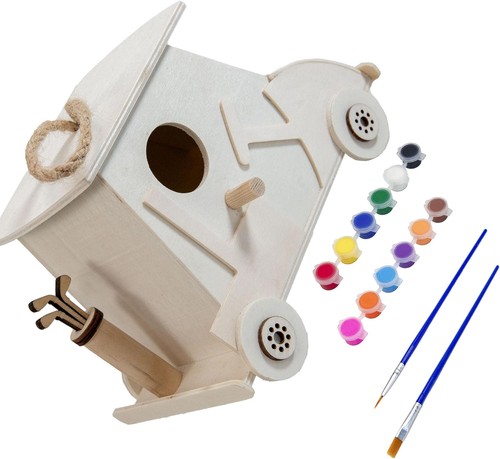 Diy wooden bird house feeder - house, &