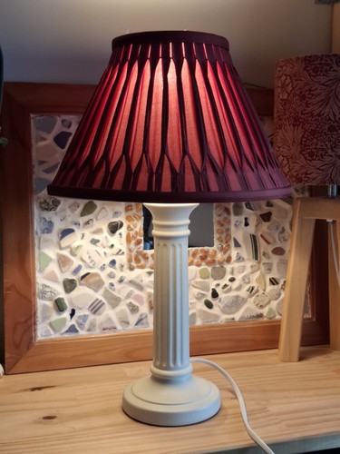 Cream candlestick lamp base - cream,