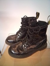 Dr Martens 1460 Black Glitter Infant Childs Boots UK 10 EU 28