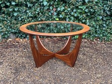 VINTAGE MID CENTURY G PLAN ASTRO COFFEE TABLE IN TEAK & GLASS