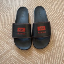 LTD ED Adidas Arsenal 424 Sliders Flip Flops Football US UK 10 EU 44.5 Black Red