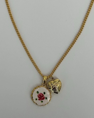 18k gold plated floral - floral, locket