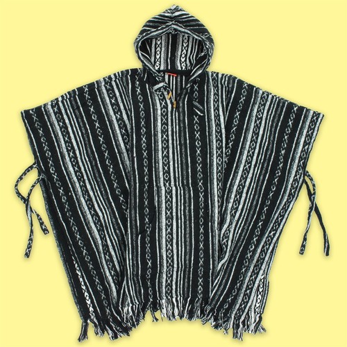 Poncho hooded cotton - hooded,