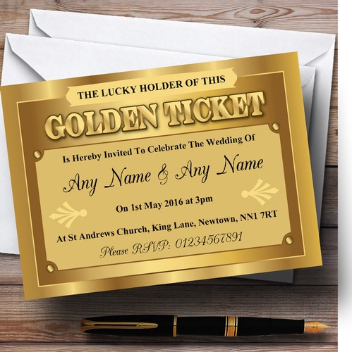 Golden ticket personalised - golden,