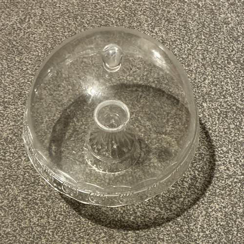 Clear round glass cake - cake, stand