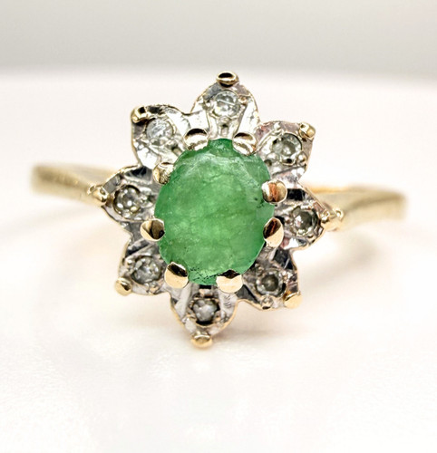 9ct gold vintage emerald - vintage,