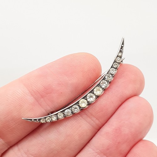 Antique solid silver crescent - antique,