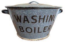 Vintage Enamel Pot with Lid -