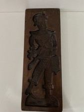 Antique Dutch Wooden Speculaas Springerle Carved Man Fish Cookie Mold 16”