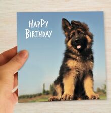 German Shepherd Birthday Card Alsatian GSD Puppy for Dog Dad mum Husband Wife