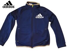 Adidas Boys Track suit Top Kids size XS 7-8yrs Blue Jumper Full Zip Training Top