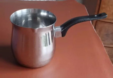 Chocolate melting pot/ milk pan in stainless steel; 4" high/ 4" diameter.