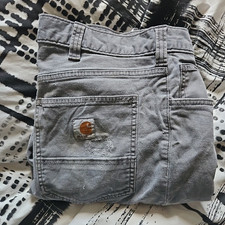 Carhartt Workwear Trousers Men's 38x32 Relaxed Fit Grey Canvas