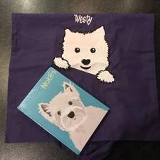 Cotton tote bag and Westie note book NEW