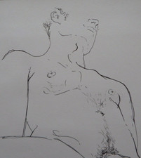 Male nude Drawing Illustration