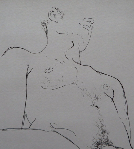 Male nude drawing illustration - nude,