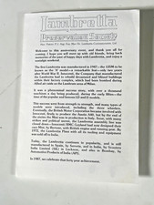 Lambretta Preservation Society - 1987 40 Years Anniversary Rally Programme