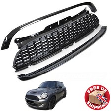3Pcs For Mini Cooper S JCW R55 R56 R57 R58 R59 2007-2014 Front Grille W/ Frame