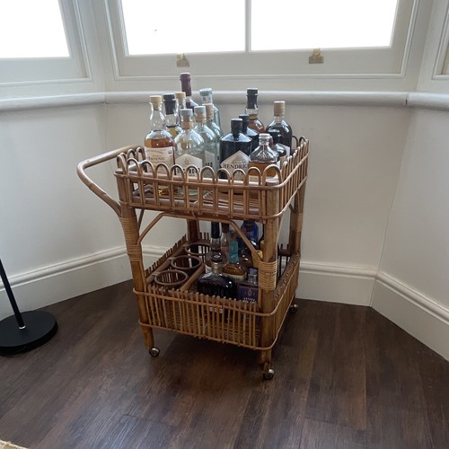 Rattan drinks trolley british - drinks,
