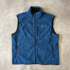Timberland Fleece Vest Mens Large Sleeveless Full Zip Hiking Jacket, Blue