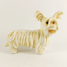 Skye Silky, Papillion, Dog Figurine, Terrier 1930's? Goebel? Hand Painted