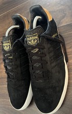 Adidas 350 Black Suede Gold Trim Trainers 2016 Uk Size 10.5
