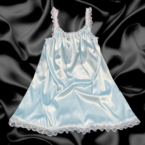 Baby blue satin - baby, ruffle