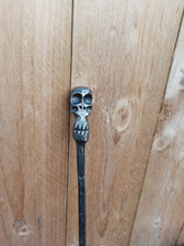 Skull fire poker, handmade
