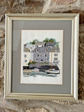 Cornish harbour scene boats - cornish,