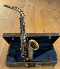 Vintage Hawkes & Sons Alto Saxophone XX Silver Plated SN 52227 + Original case