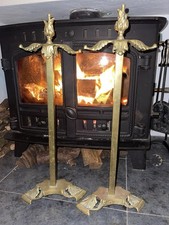 Pair Of Tall Brass Fire Dogs