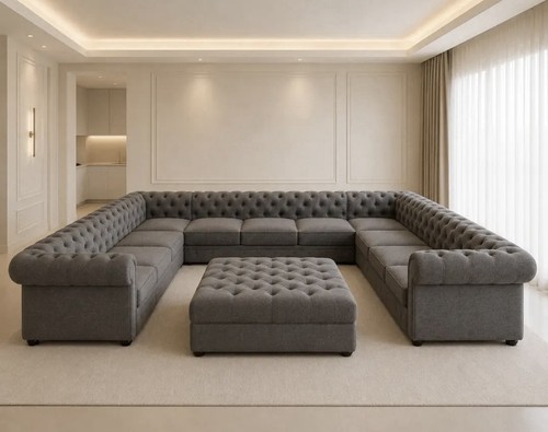 Large grey shaped - grey, u-shaped