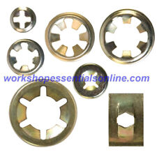 Flat Clips Steel Push On Starlock Washers Round & Rectangle 2.4-10mm 3/32"-3/8"