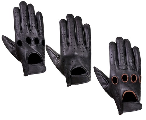 Leather men driving gloves - leather,