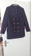 ZARA COAT RED ACCENTS MILITARY