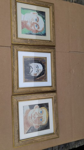 Set framed watercolour - set,