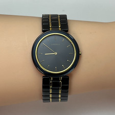 Seiko Lassale 8N20-6000 Qz Watch Two-Tone Gold & Black SS Bracelet Japan#041B