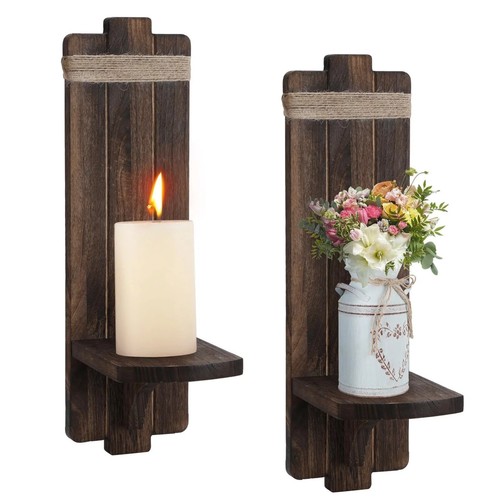 Vintage wooden wall candle - wall,