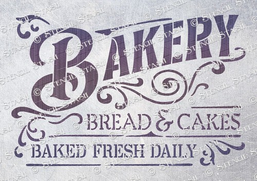 Bakery stencil sizes - bakery, cake