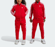 Adidas Originals Adicolor SST Junior Full Tracksuit Kids Zip Red 3-8Years IX7625