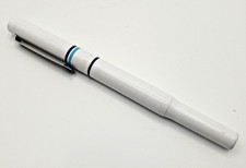 Rare Vintage Parker 25 White Cartridge Fountain Pen with Blue Rings 1984