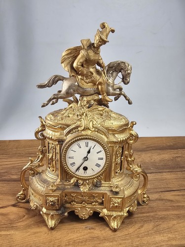 Antique gilt metal horse mount - gilt,