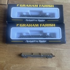  3x 373-927 Graham Farish N Gauge 30T 'Prawn' Bogie Bolster GWR Grey Boxed Mint
