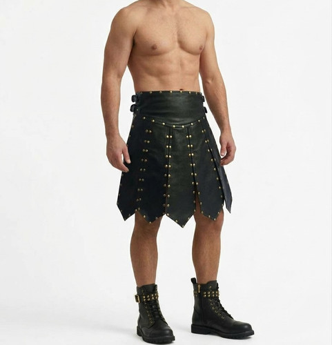 Men black leather heavy duty - heavy,