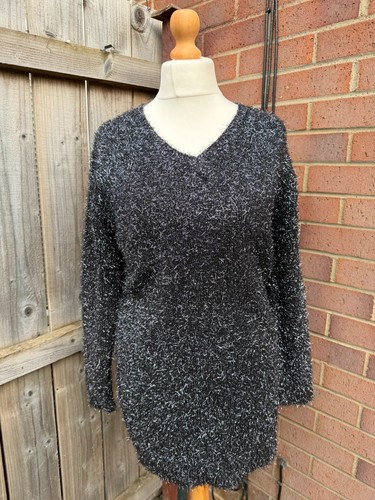 Black fluffy eyelash knit - black,
