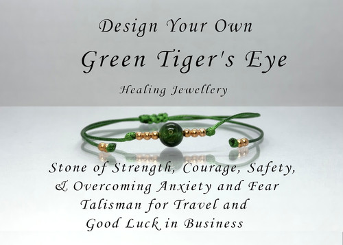Green tigers eye bracelet - tigers,