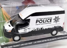 Greenlight 1/64 Ford Transit Van Las Vegas Police 2019 Diecast Model Car