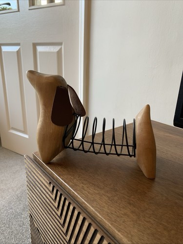Wooden dog letter holder rack - letter,