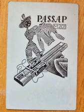Passap M201 Home Knitting Machine Card Calendar 1958