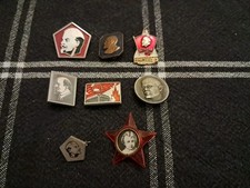 Vintage Soviet badges/pins, 8pc, memorabilia, socialist, communist, Lot nr. 6.